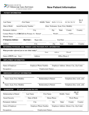 New Patient Information Form