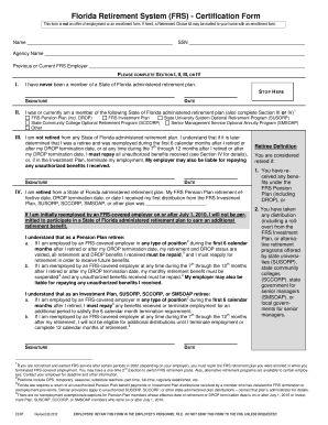 Florida Retirement System Certification Form