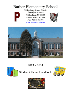 School handbook sample - Barber School 2013-2014 Student Handbook - Phillipsburg School bb