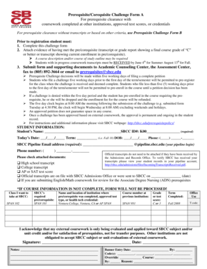 Prerequisite Challenge Form A