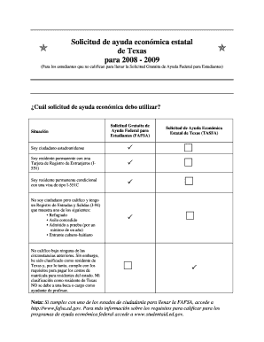 Solicitud de ayuda económica estatal de Texas
