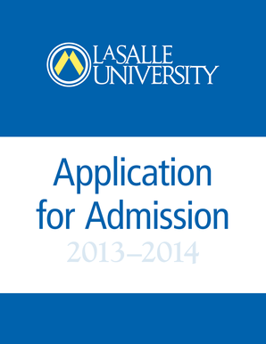 La Salle University Application for Admission