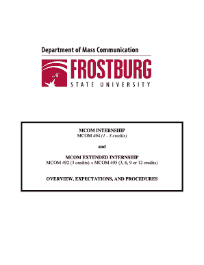 MCOM INTERNSHIP (1 - 3 credits) - Frostburg State University - frostburg
