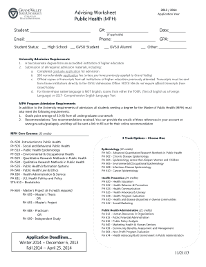 Fillable Online gvsu Application Year - gvsu Fax Email Print - pdfFiller