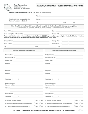 Parent/Guardian/Student Information Form