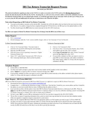 IRS Tax Return Transcript Request