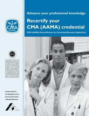 CMA (AAMA) Recertification by Continuing Education Application