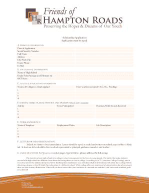 Scholarship Application Form