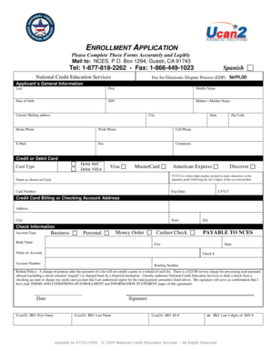 National Credit Education Services Enrollment Application