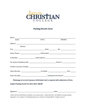 Parking Permit Form