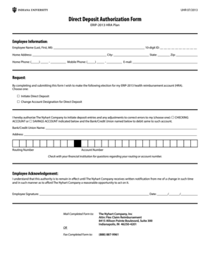 Direct Deposit Authorization Form