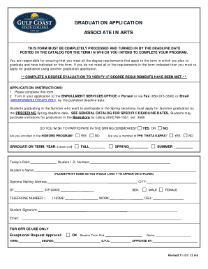 Associate in Arts Graduation Application