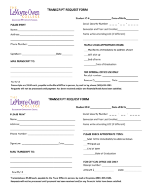 Transcript Request Form