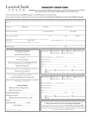 Transcript Order Form