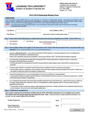 Please return this form to: LOUISIANA TECH UNIVERSITY ... - latech