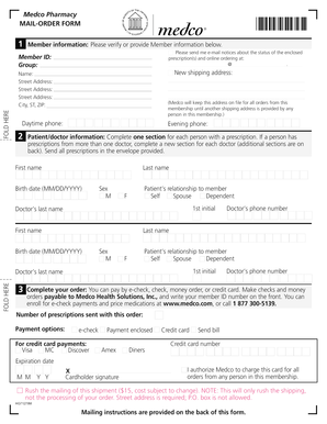 Medco Pharmacy Mail-Order Form