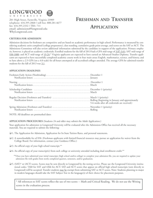 Longwood University Application Form