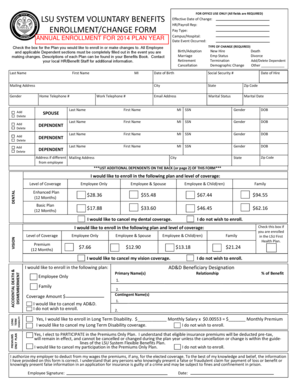 LSU System Voluntary Benefits Enrollment Form