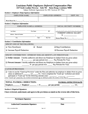 Louisiana Public Employees Deferred Compensation Plan Agreement