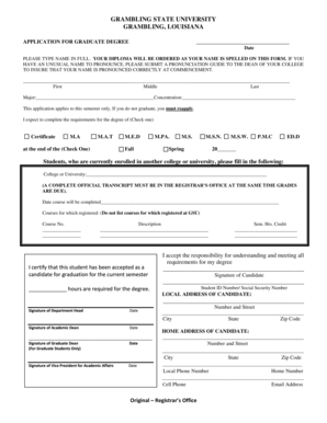 Graduate Degree Application