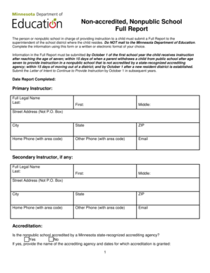 Minnesota Nonpublic School Full Report