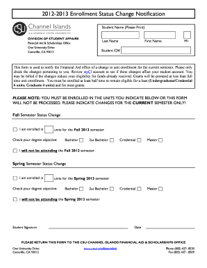 Enrollment Status Change Notification