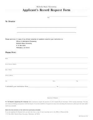 Transcript Request Form