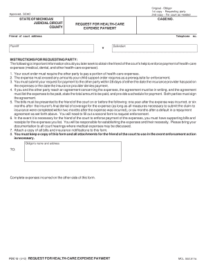 Michigan Health-Care Expense Payment Request