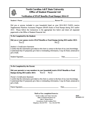 Verification of SNAP Benefits 2014-15
