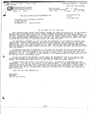 IRS Form 990 Filing Notice