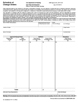 HUD-51002 Change Orders Form