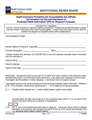 HIPAA Authorization for Research