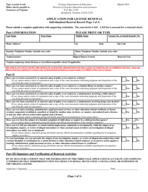Virginia Teacher License Renewal Application