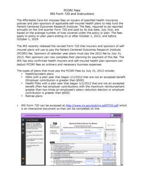 IRS Form 720 PCORI Fee Payment