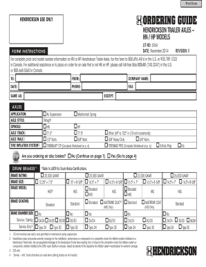 Hendrickson Trailer Axles Ordering Guide