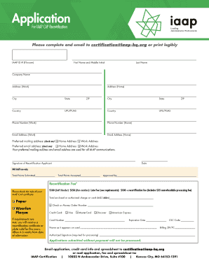IAAP CAP Recertification Application