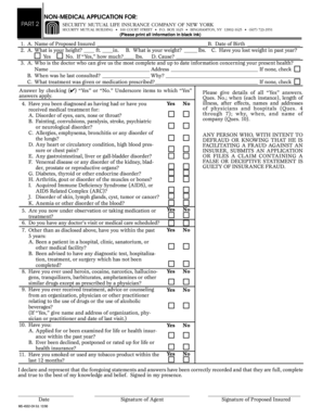 Non-Medical Life Insurance Application
