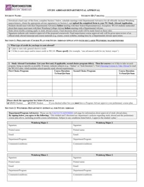 Study Abroad Departmental Approval Form