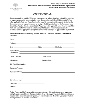 Reasonable Accommodation Request Form