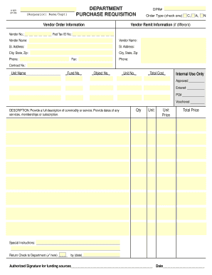 Purchase Requisition Form