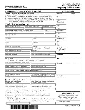 I-821, Application forTemporary Protected Status