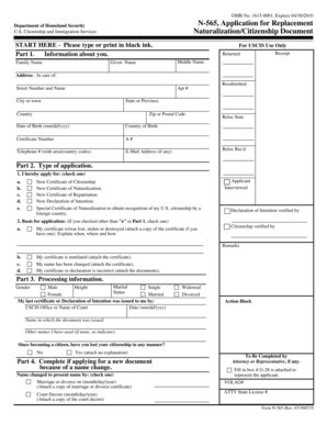 USCIS N-565 Application for Replacement Citizenship Document