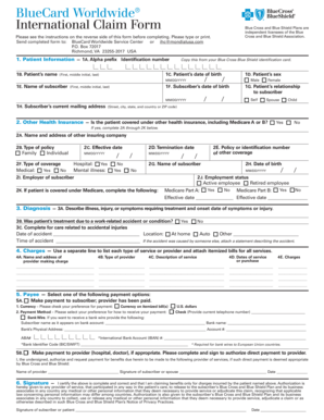 BlueCard Worldwide International Claim Form