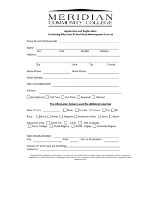 Continuing Education Registration Form