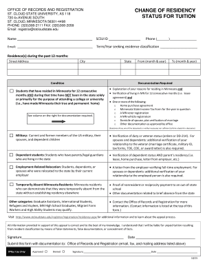 Change of Residency Form