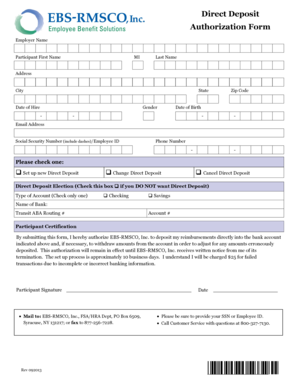 Direct Deposit Authorization Form