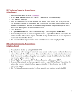 IRS Tax Return Transcript Request Process