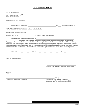 Illinois Waiver of Lien
