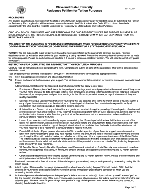 Ohio Residency Petition for Tuition Purposes