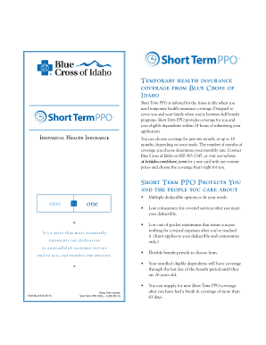 Short Term PPO Health Insurance Application